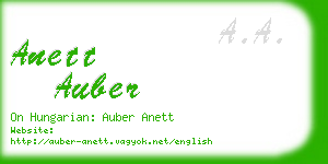 anett auber business card